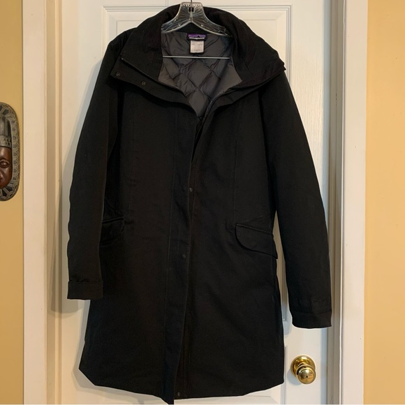 Patagonia h2 no. down and feather quilted inside mid length nylon winter jacket - Picture 10 of 16